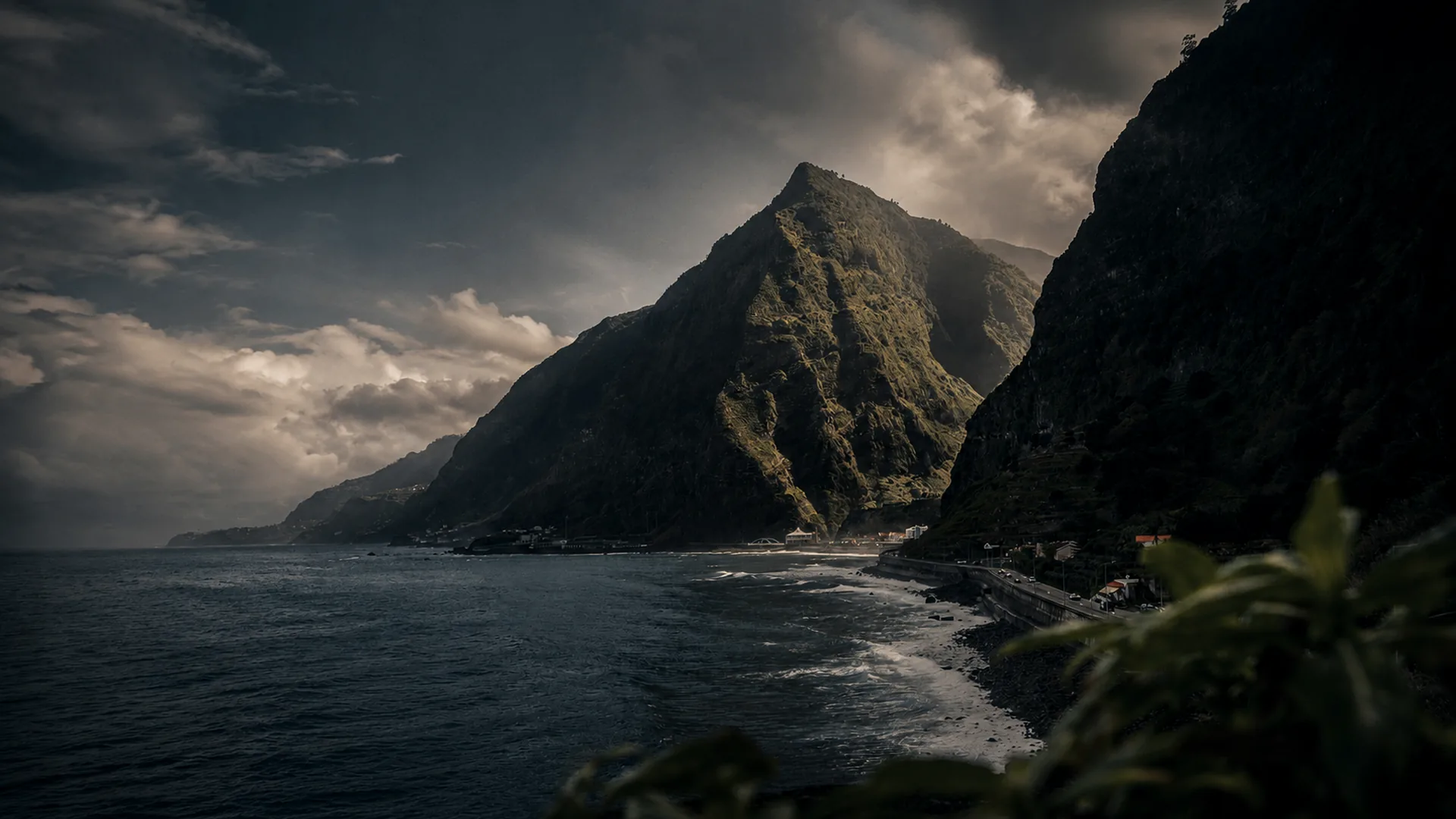 São Vicente village under fog on the north coast of Madeira